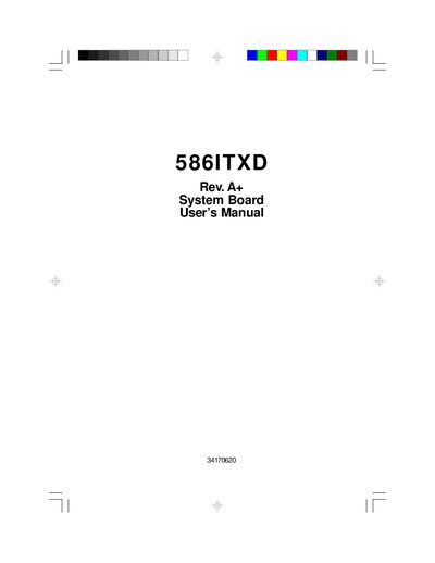 586ITXD System Board User Manual - cover page