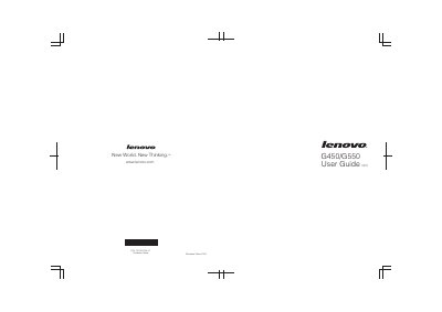 Lenovo G450/G550 User Manual - cover page