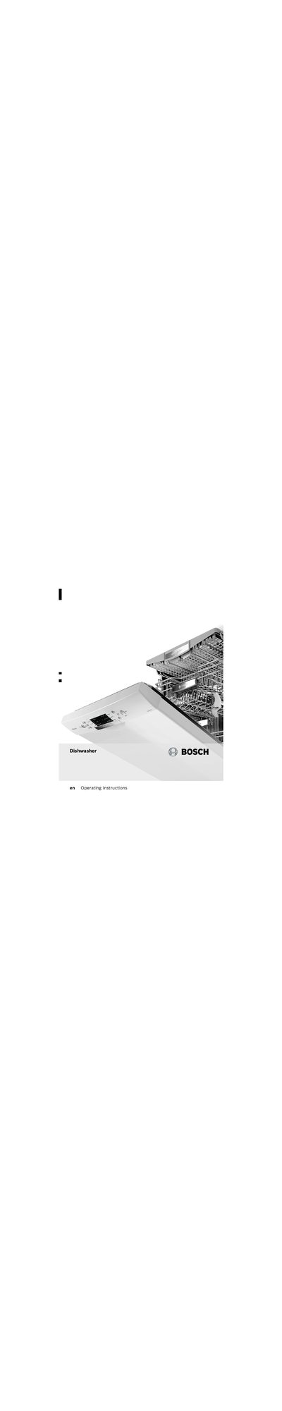 Bosch Dishwasher User Manual - cover page