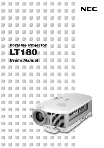 NEC LT180 Projector User Manual - cover page
