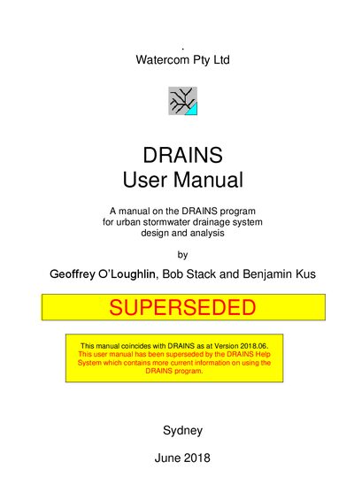 Watercom DRAINS User Manual - cover page