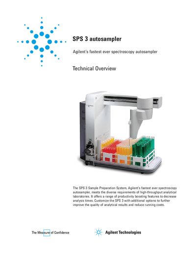 Agilent SPS 3 High Throughput Sample Preparation System Technical Overview - cover page