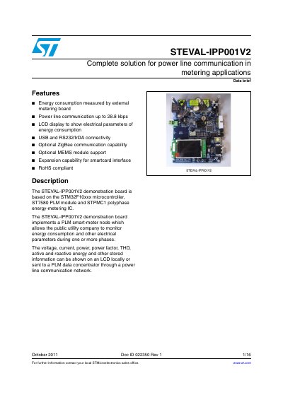 STMicroelectronics STEVAL-IPP001V2 Data Brief