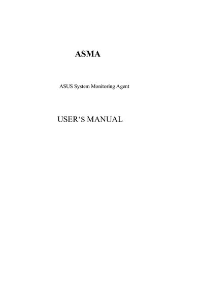 ASUS System Monitoring Agent User Manual - cover page