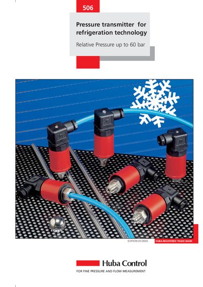 Huba Control 506 Pressure Transmitter Manual - cover page