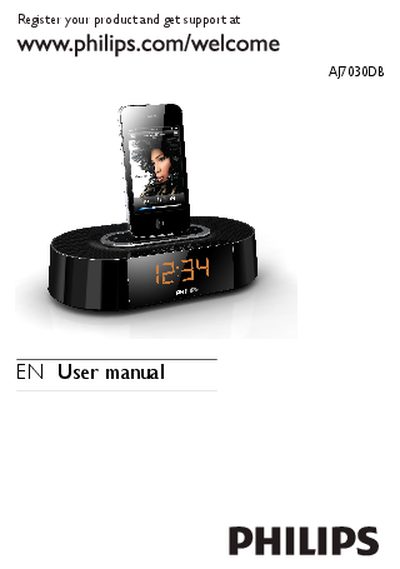 Philips AJ7030DB Clock Radio User Manual - cover page