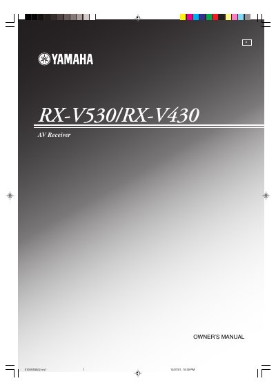 Yamaha RX-V530/RX-V430 Receiver Owner's Manual - cover page