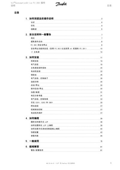 Danfoss VLT AutomationDrive FC 300 User Manual - cover page