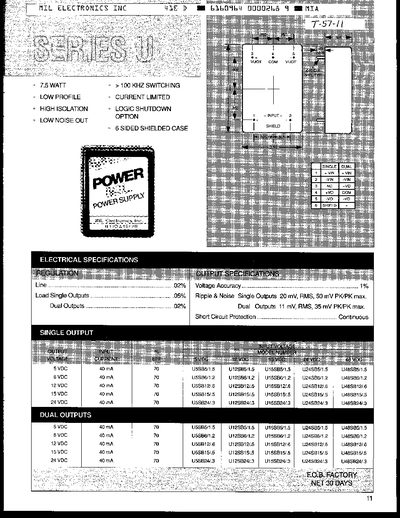 MIL Electronics Series U Datasheet - cover page