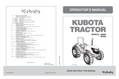 Kubota M6060/M7060 Operator's Manual - cover page