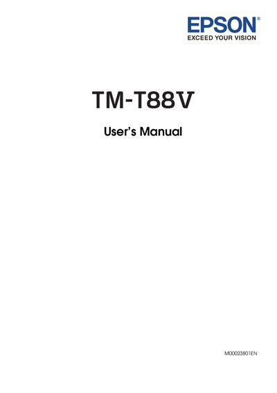 Epson TM-T88V User Manual - cover page