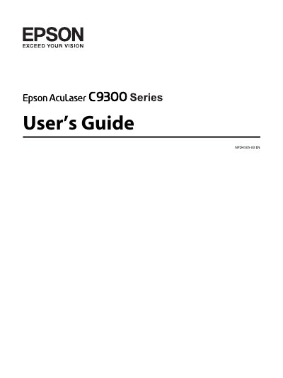 Epson AcuLaser C9300 Series User's Guide