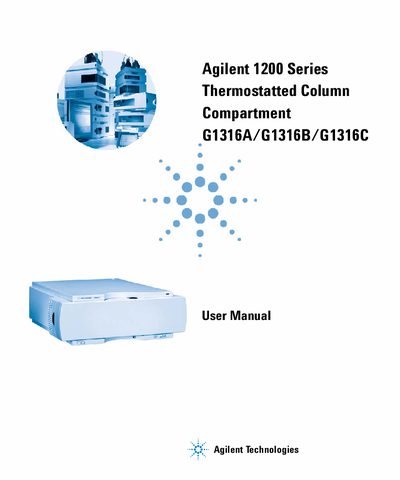 Agilent 1200 Series Thermostatted Column Compartment G1316A/G1316B/G1316C User Manual - cover page