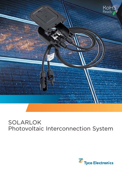Tyco SOLARLOK Photovoltaic Interconnection System Catalog 889753-3 - cover page