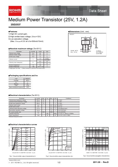 ROHM 2SD2537 Manual - cover page