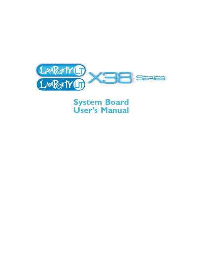 LanParty X38 Motherboard User Manual - cover page