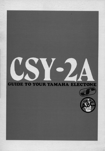 Yamaha CSY-2A Electone User Manual - cover page