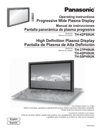 Panasonic TH-37PH9UK Plasma Display Operating Instructions