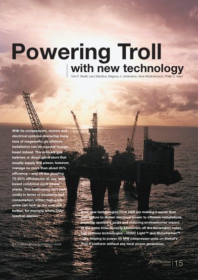 ABB Troll A Platform Powering Review – HVDC Light and Motorformer - cover page