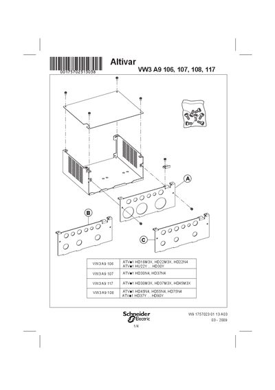 Altivar VW3 A9 106/107/108/117 Manual - cover page