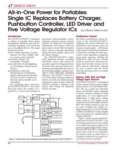 Linear Technology LTC3577/LTC3577-1 Power Management IC Datasheet