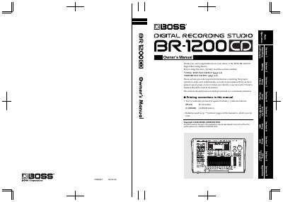 BOSS BR-1200CD Digital Recording Studio Owner's Manual - cover page