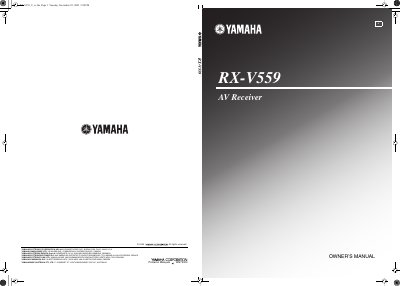 Yamaha RX-V559 AV Receiver Owner's Manual - cover page