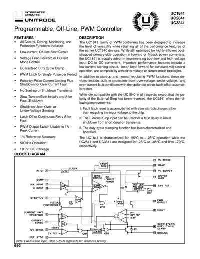 Unitrode UC1841 UC2841 UC3841 Datasheet - cover page