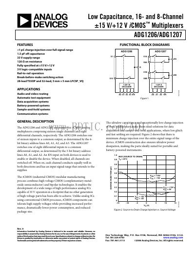 Analog Devices ADG1206/ADG1207 Datasheet - cover page
