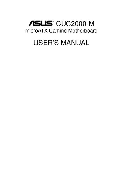 ASUS CUC2000-M Motherboard User Manual