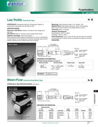 Littelfuse 3AG Fuseholder Product Leaflet - cover page