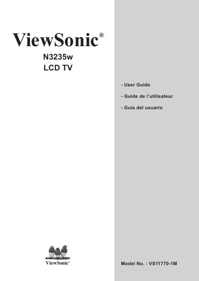 ViewSonic N3235w LCD TV User Guide