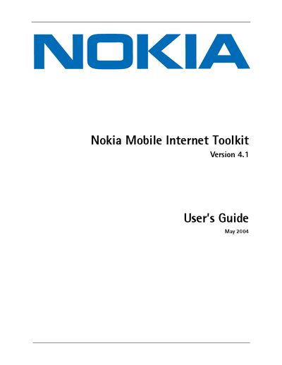 Nokia Mobile Internet Toolkit 4.1 User Guide - cover page