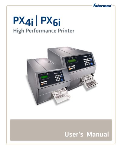 Intermec PX4i/PX6i High Performance Printer User Manual - cover page