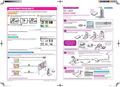 Casio YC-430 Multi PJ Camera Quick Start Guide - cover page