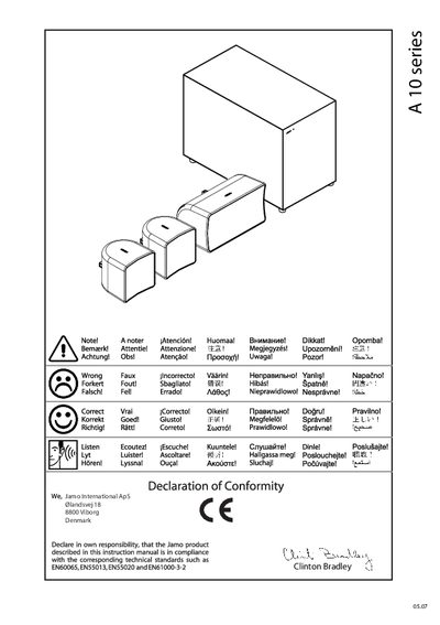 Jamo A 10 Series Speaker User Manual - cover page