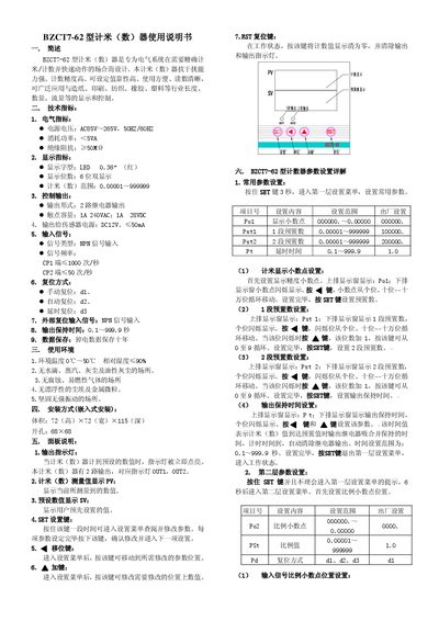 BZCT7-62 Counter User Manual - cover page