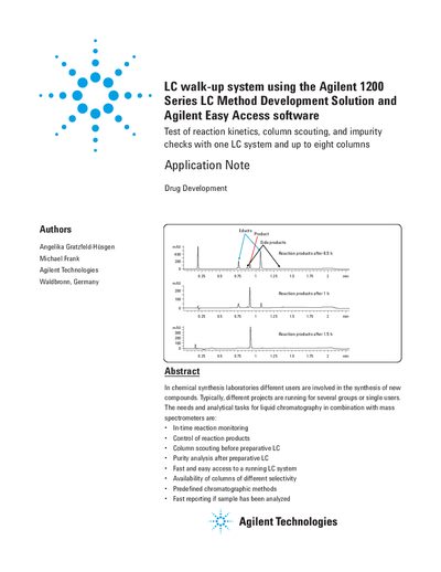 Agilent 1200 Series LC Method Development Solution Application Note - cover page