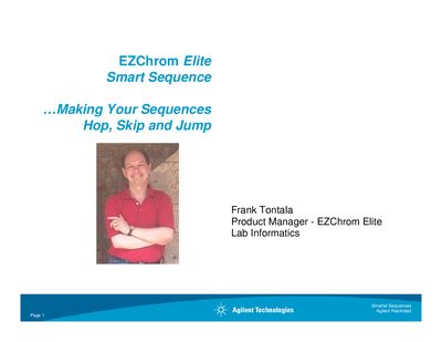 Agilent EZChrom Elite Smart Sequence User Manual - cover page
