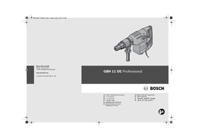 Bosch GBH 11 DE Professional User Manual - cover page