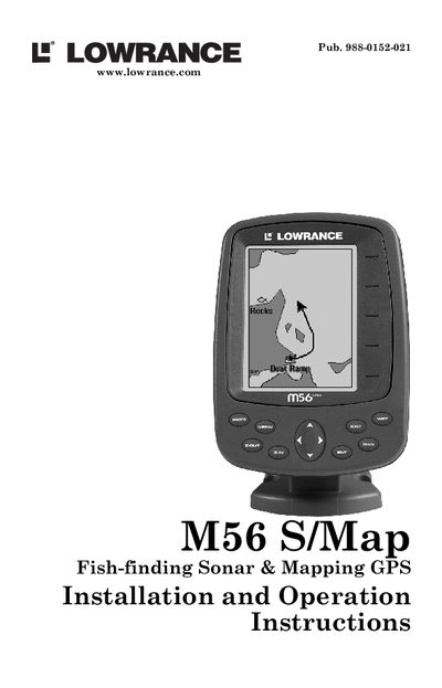 Lowrance M56 S/Map Fish-finding Sonar & Mapping GPS Installation and Operation Instructions - cover page