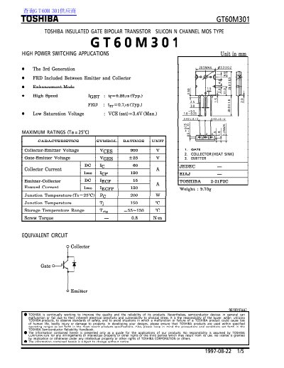 TOSHIBA CT60M301 handbook - cover page