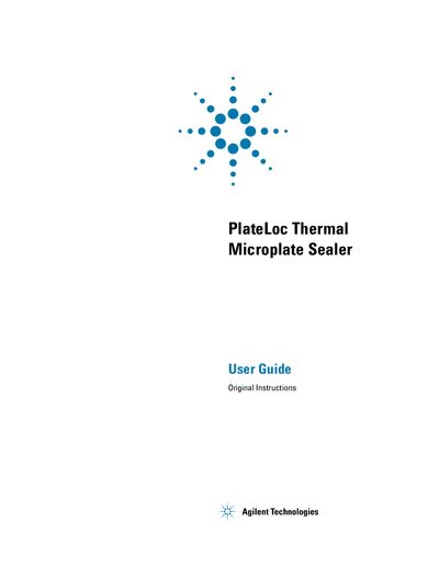 Agilent PlateLoc Thermal Microplate Sealer User Guide - cover page