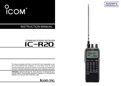 icom iR20 Communications Receiver Instruction Manual - cover page