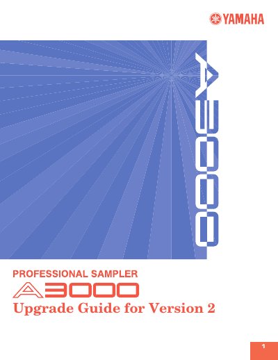 Yamaha A3000 Professional Sampler Upgrade Guide Version 2 - cover page
