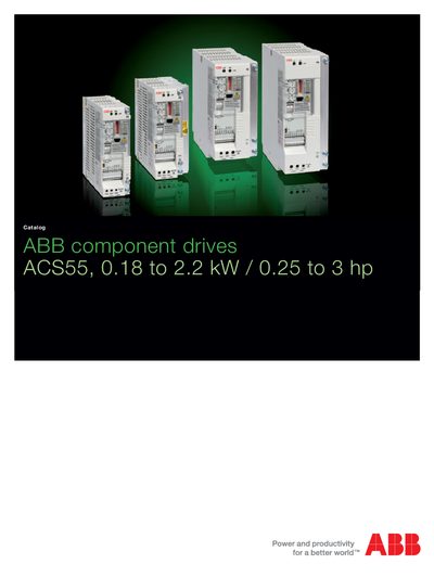 ABB component drives ACS55 0.18 to 2.2 kW 0.25 to 3 hp - cover page