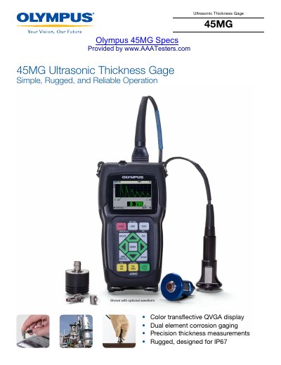 Updated Software Flyer Olympus 45MG Ultrasonic Thickness Gage Product Brochure | ManualLib ...