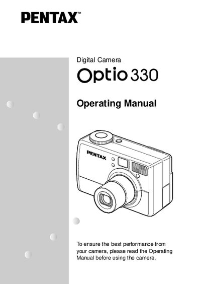 pentax digital option330 operation manual - cover page