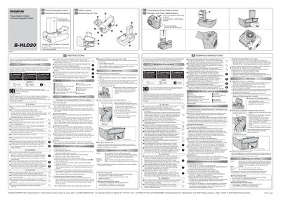 Olympus B-HLD20 Power Battery Holder User Manual - cover page