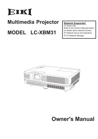 EIKI LC-XBM31 Multimedia Projector User Manual - cover page